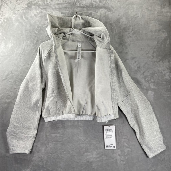 Lululemon Hoodie womens Medium Loungeful Full Zip Relaxed Fit Cropped Fleece NWT - Picture 7 of 15